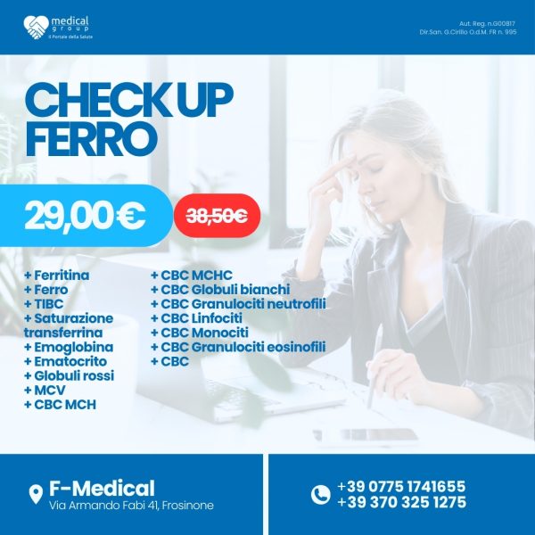 F-MEDICAL PROMO PACCHETTI ANALISI - check up ferro