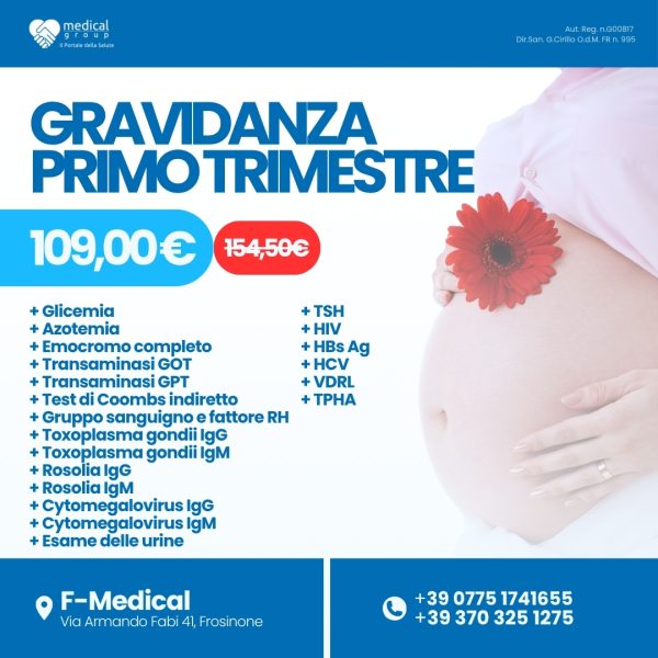 F-MEDICAL PROMO PACCHETTI ANALISI - gravidanza primo trimestre