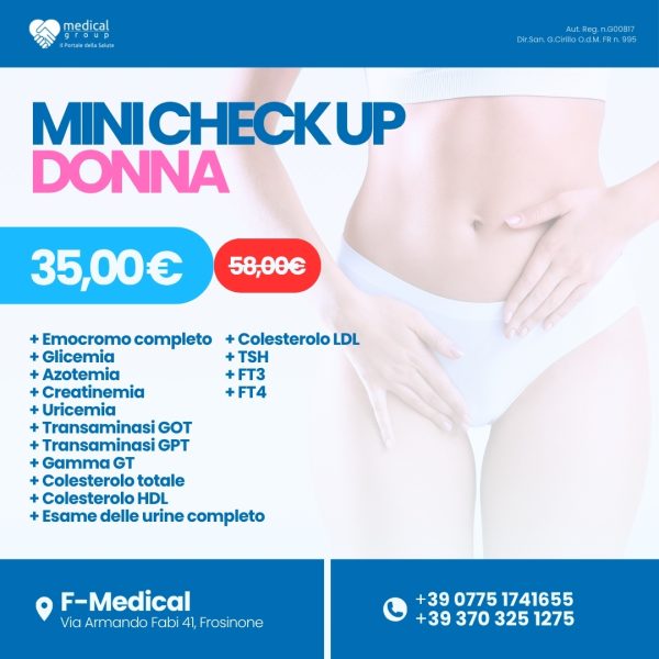 F-MEDICAL PROMO PACCHETTI ANALISI - mini check up donna