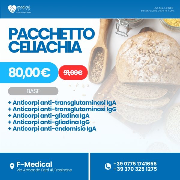 F-MEDICAL PROMO PACCHETTI ANALISI - pacchetto celiachia base
