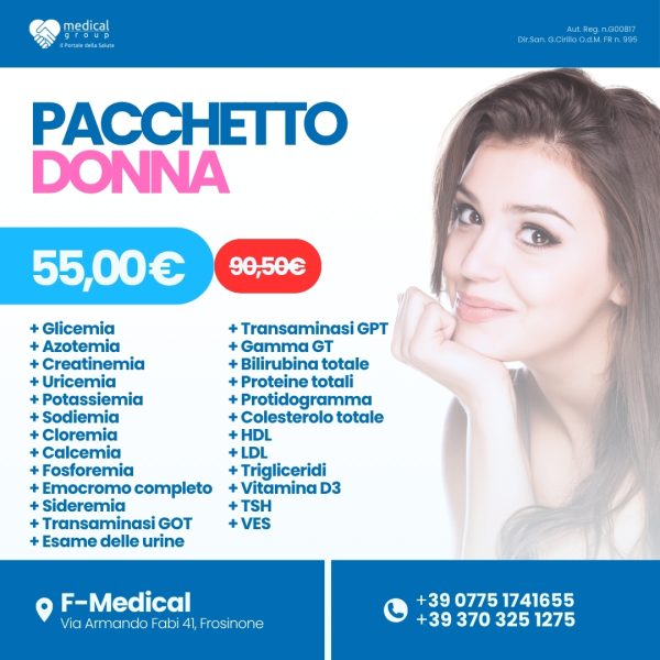 F-MEDICAL PROMO PACCHETTI ANALISI - pacchetto donna
