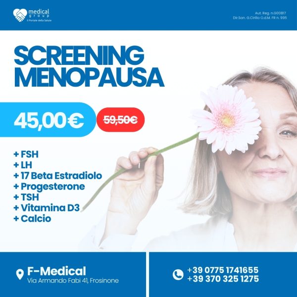 F-MEDICAL PROMO PACCHETTI ANALISI - screening menopausa