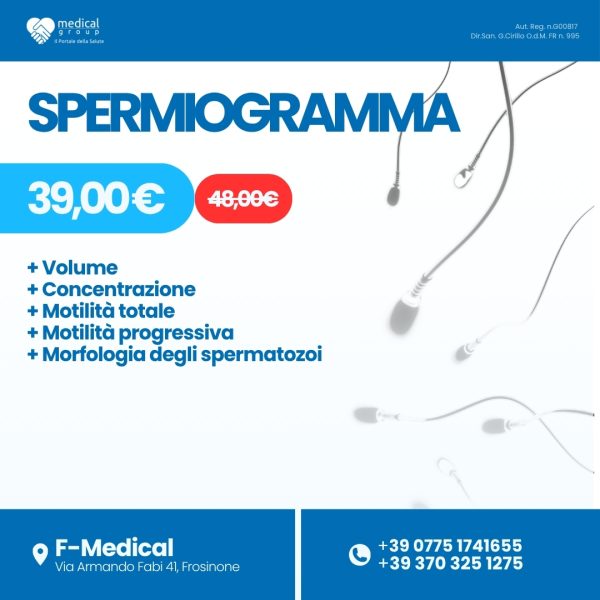 F-MEDICAL PROMO PACCHETTI ANALISI - spermiogramma